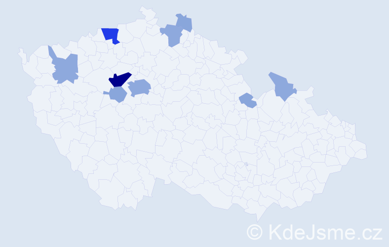 Příjmení: 'Botová', počet výskytů 25 v celé ČR