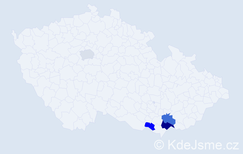 Příjmení: 'Baldriánová', počet výskytů 9 v celé ČR