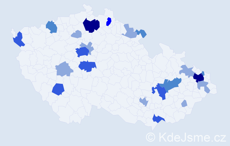 Příjmení: 'Homzová', počet výskytů 48 v celé ČR