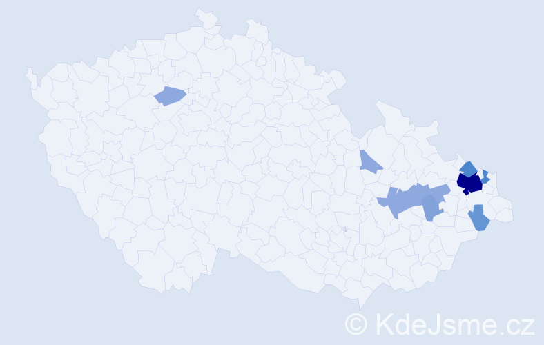 Příjmení: 'Platek', počet výskytů 25 v celé ČR
