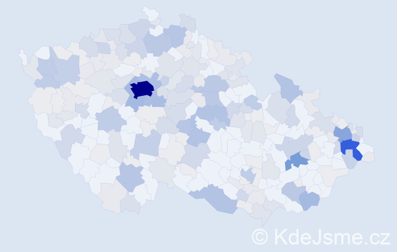 Příjmení: 'Kavková', počet výskytů 891 v celé ČR