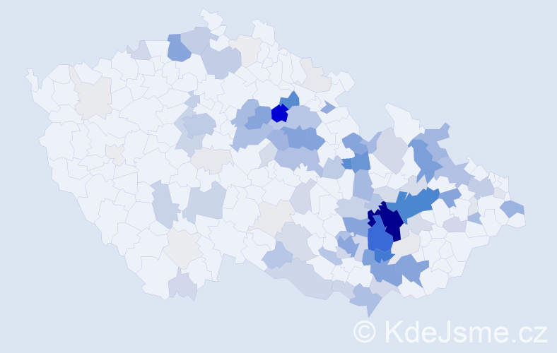 Příjmení: 'Špičáková', počet výskytů 488 v celé ČR