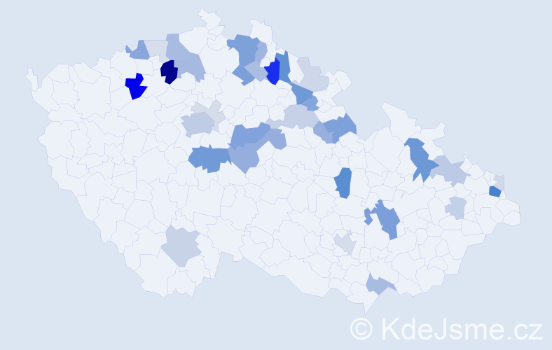 Příjmení: 'Mohr', počet výskytů 102 v celé ČR