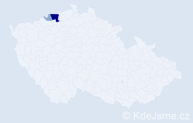 Příjmení: 'Peterfi', počet výskytů 7 v celé ČR