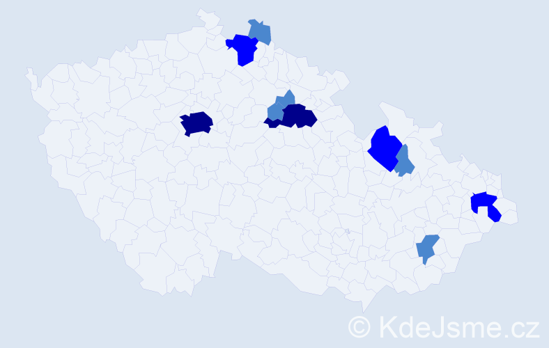 Příjmení: 'Gonšenica', počet výskytů 17 v celé ČR