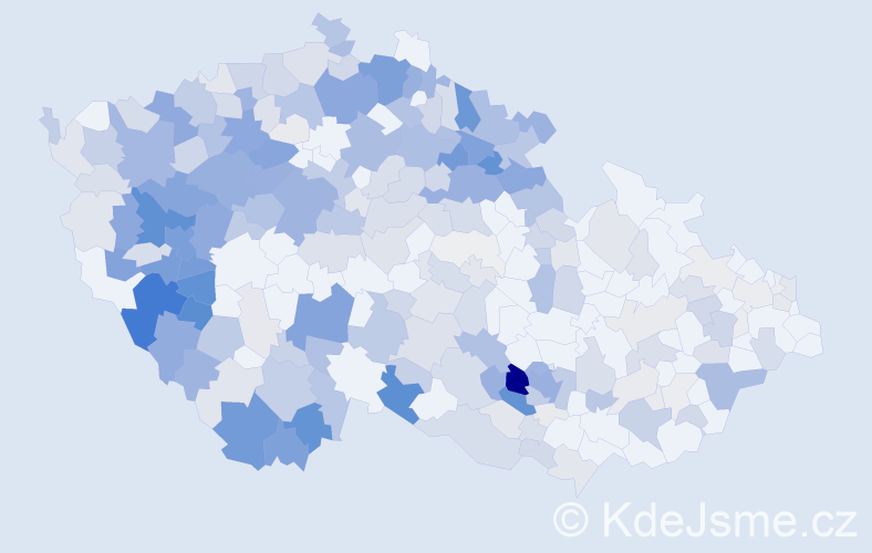 Příjmení: 'Valešová', počet výskytů 1460 v celé ČR