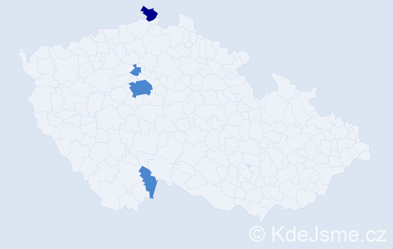 Příjmení: 'Rodič', počet výskytů 6 v celé ČR