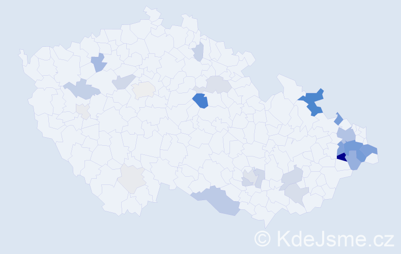 Příjmení: 'Kalmus', počet výskytů 94 v celé ČR