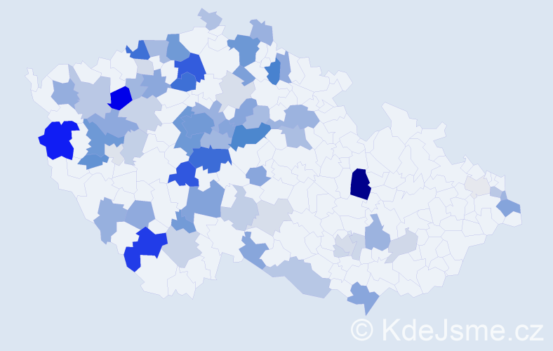 Příjmení: 'Daneš', počet výskytů 205 v celé ČR