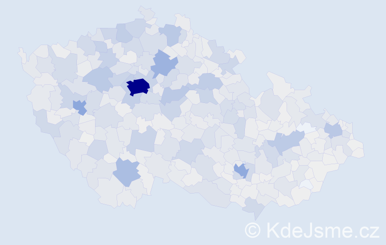 Příjmení: 'Beneš', počet výskytů 9439 v celé ČR