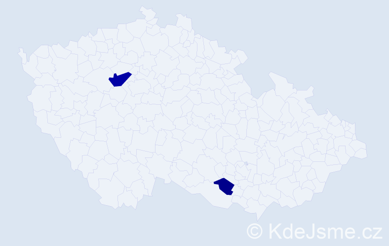 Příjmení: 'Hefr', počet výskytů 5 v celé ČR