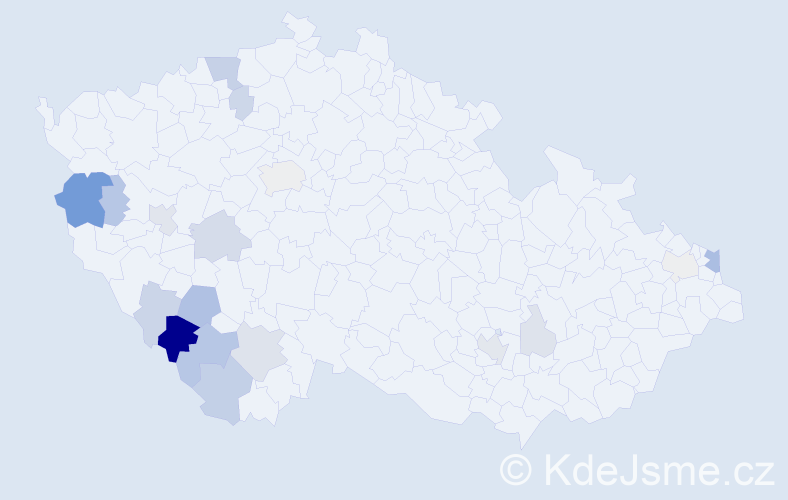 Příjmení: 'Pahorecký', počet výskytů 47 v celé ČR