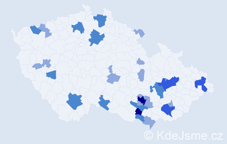 Příjmení: 'Marušinec', počet výskytů 56 v celé ČR