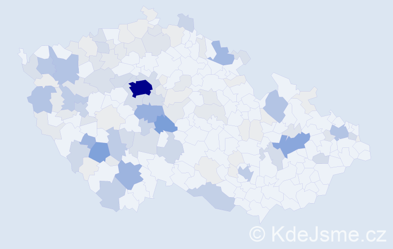 Příjmení: 'Dub', počet výskytů 481 v celé ČR