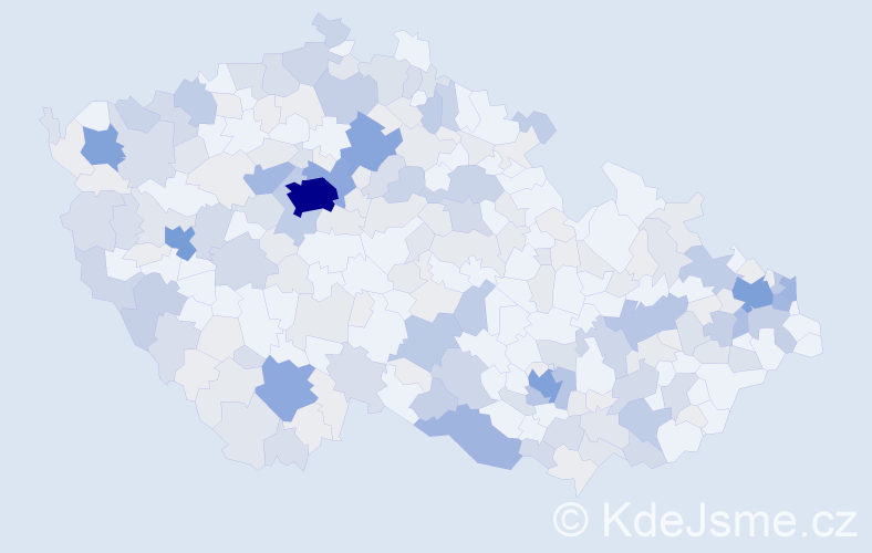Příjmení: 'Szabó', počet výskytů 837 v celé ČR