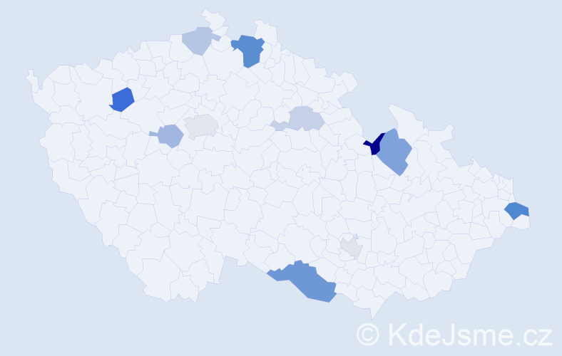 Příjmení: 'Yildirim', počet výskytů 21 v celé ČR