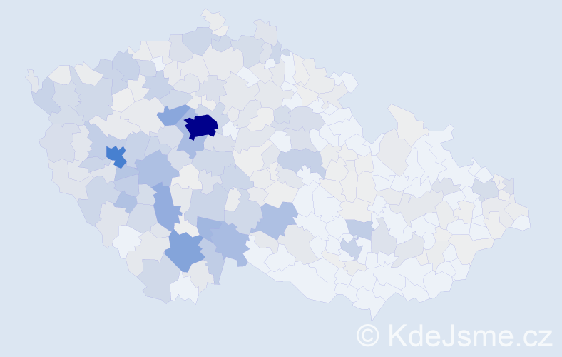 Příjmení: 'Průcha', počet výskytů 1331 v celé ČR