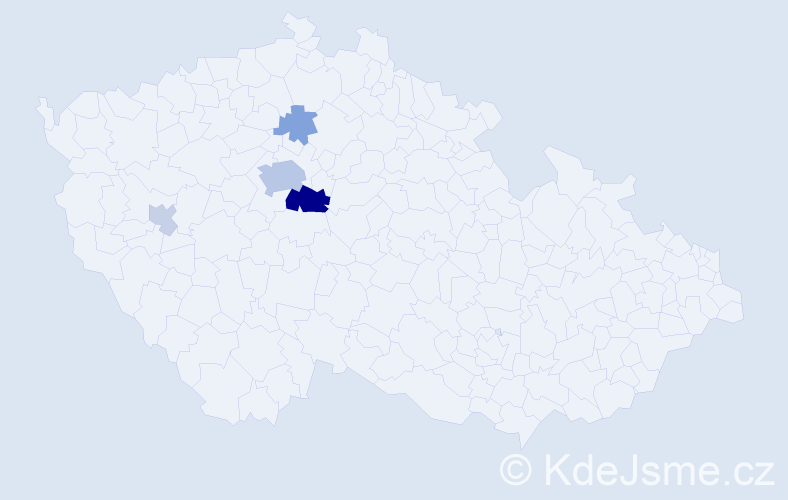 Příjmení: 'Šešín', počet výskytů 14 v celé ČR
