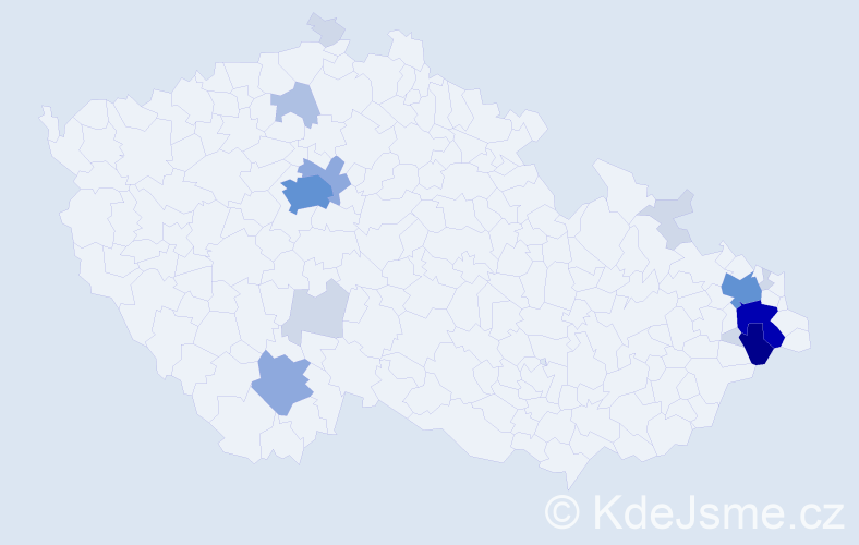 Příjmení: 'Bakotová', počet výskytů 54 v celé ČR