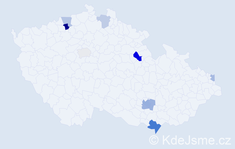 Příjmení: 'Bozek', počet výskytů 16 v celé ČR