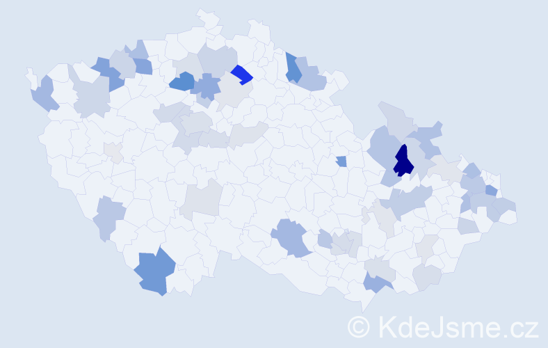 Příjmení: 'Šimo', počet výskytů 132 v celé ČR
