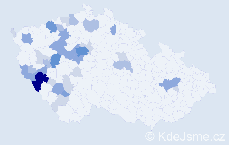 Příjmení: 'Volmut', počet výskytů 88 v celé ČR