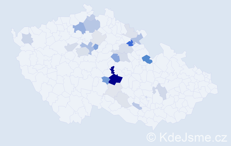 Příjmení: 'Sibera', počet výskytů 76 v celé ČR