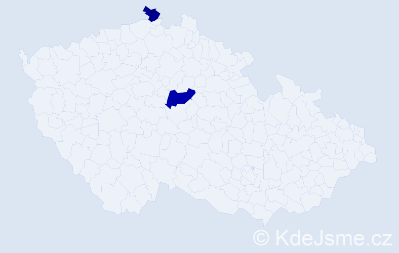 Příjmení: 'Helth', počet výskytů 3 v celé ČR