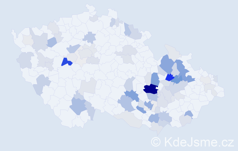 Příjmení: 'Kobylka', počet výskytů 332 v celé ČR