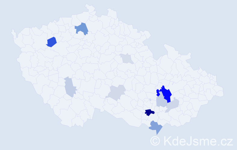 Příjmení: 'Iránek', počet výskytů 33 v celé ČR