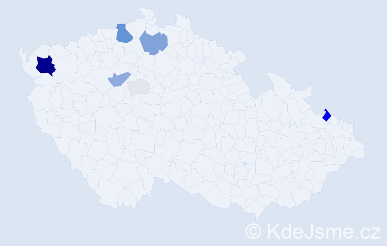 Příjmení: 'Tamajková', počet výskytů 10 v celé ČR