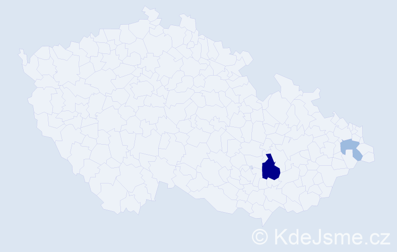 Příjmení: 'Pátiková', počet výskytů 5 v celé ČR