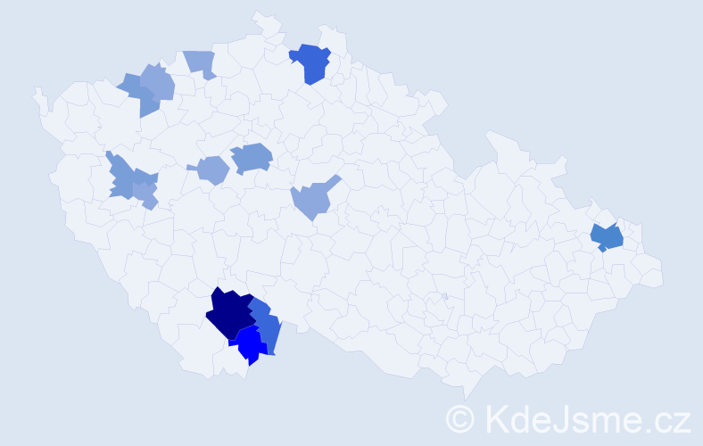 Příjmení: 'Kneys', počet výskytů 34 v celé ČR