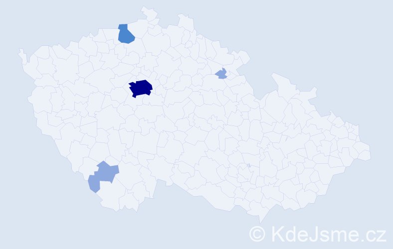 Příjmení: 'Kupšovský', počet výskytů 9 v celé ČR