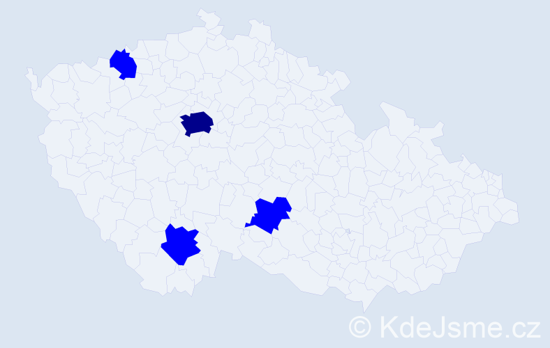 Příjmení: 'Pajunková', počet výskytů 5 v celé ČR