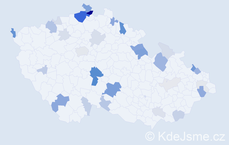 Příjmení: 'Čičáková', počet výskytů 105 v celé ČR