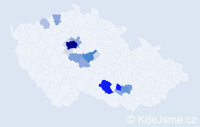 Příjmení: 'Touška', počet výskytů 79 v celé ČR