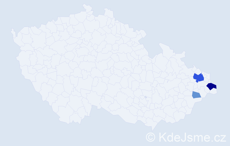 Příjmení: 'Powadová', počet výskytů 14 v celé ČR