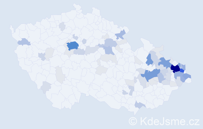 Příjmení: 'Krečmer', počet výskytů 240 v celé ČR