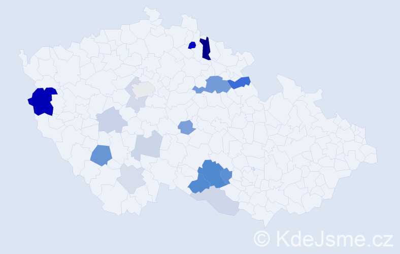 Příjmení: 'Rubáková', počet výskytů 40 v celé ČR