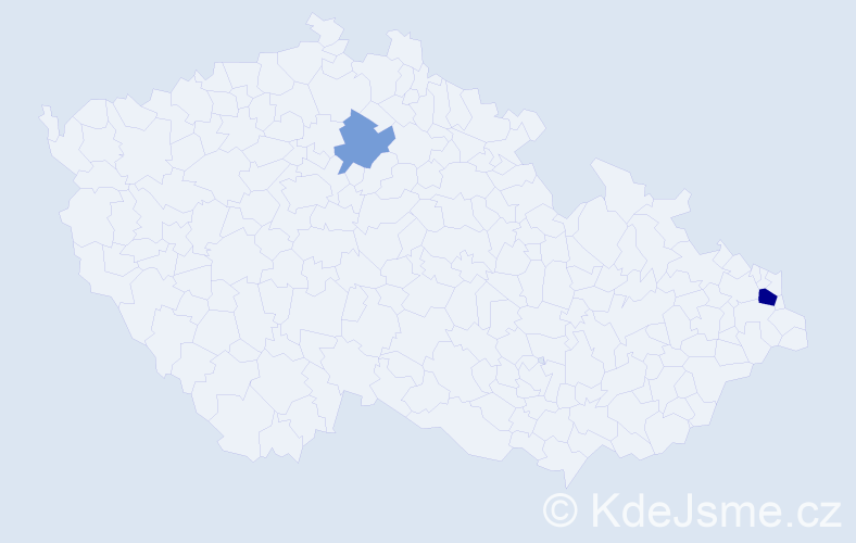Příjmení: 'Hájičková', počet výskytů 4 v celé ČR