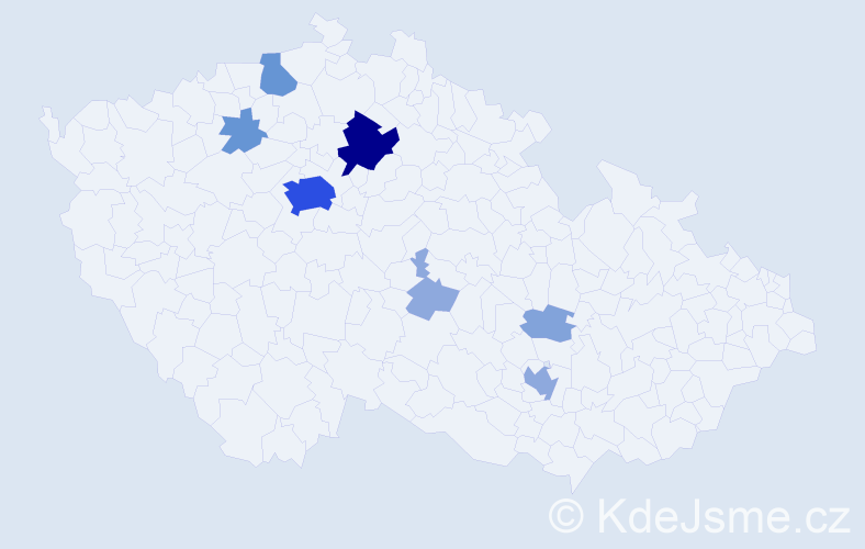 Příjmení: 'Kahulová', počet výskytů 23 v celé ČR