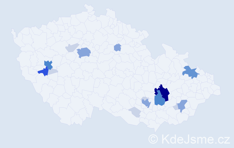 Příjmení: 'Fládr', počet výskytů 55 v celé ČR