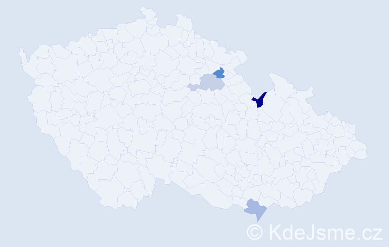 Příjmení: 'Mőller', počet výskytů 4 v celé ČR