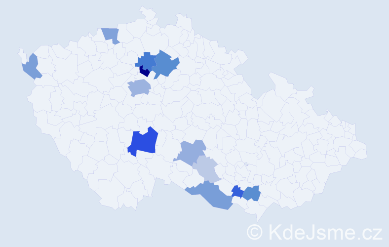 Příjmení: 'Kurzweilová', počet výskytů 47 v celé ČR