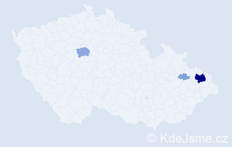 Příjmení: 'Moocová', počet výskytů 11 v celé ČR