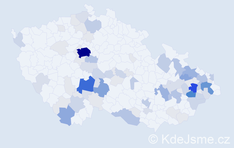 Příjmení: 'Sváčková', počet výskytů 281 v celé ČR