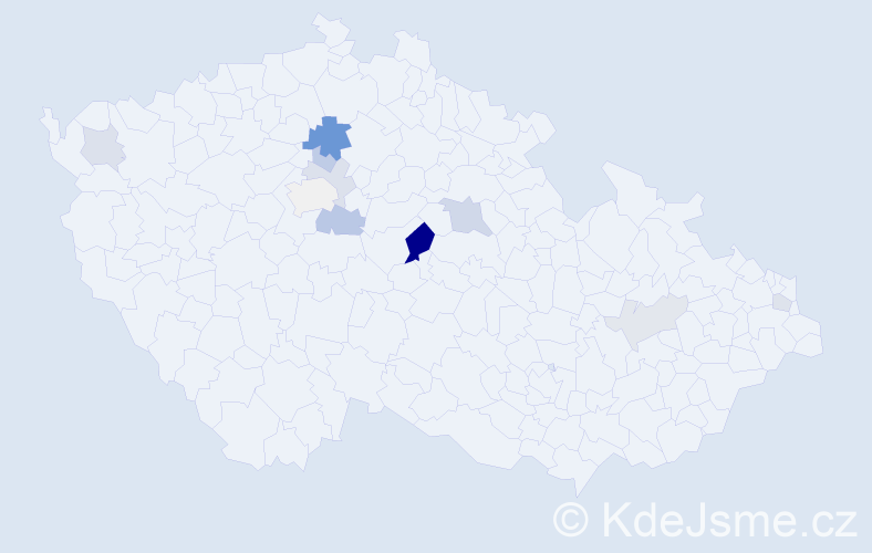Příjmení: 'Klemanová', počet výskytů 23 v celé ČR