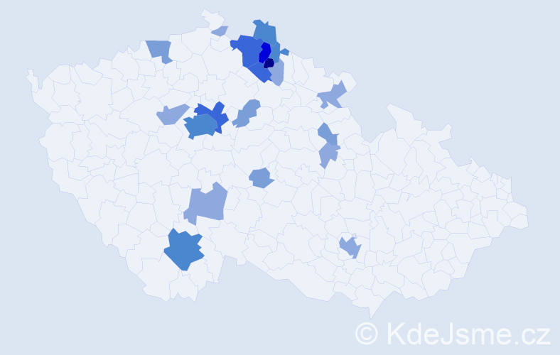 Příjmení: 'Mrklas', počet výskytů 52 v celé ČR