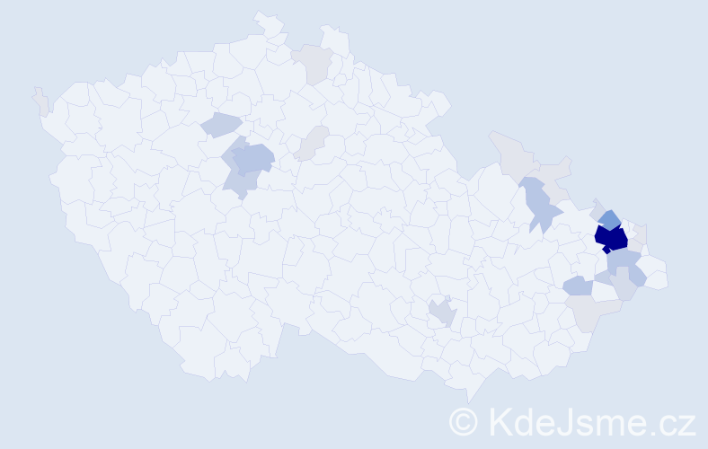 Příjmení: 'Kubenka', počet výskytů 84 v celé ČR